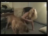 Blonde babe on homemade dog sex